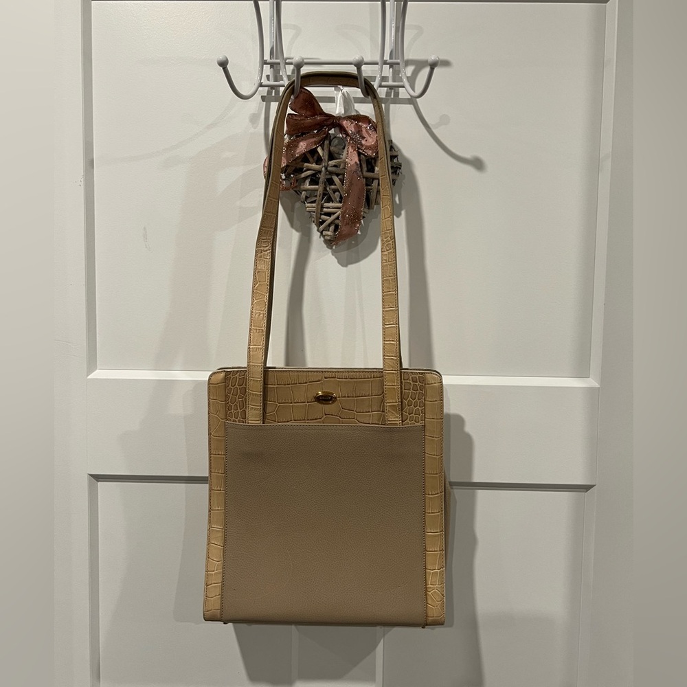 Bally Croc embossed vintage leather tote
EUC